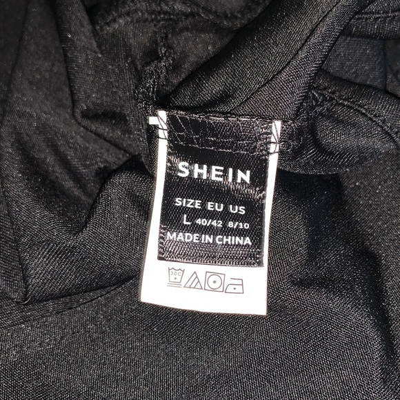 SHEIN Black Surplice Lantern Sleeve Bodysuit - Picture 4 of 4